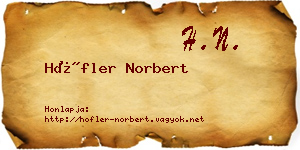 Höfler Norbert névjegykártya