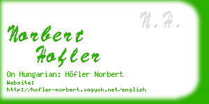norbert hofler business card