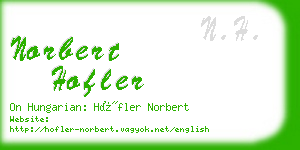 norbert hofler business card